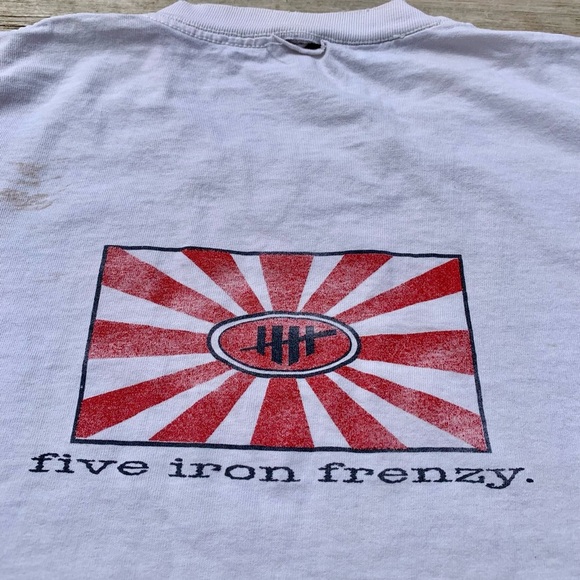 💛 Vintage Five Iron Frenzy Vintage Band T-Shirt Comic Book Art Ska Punk XL White - Picture 8 of 8